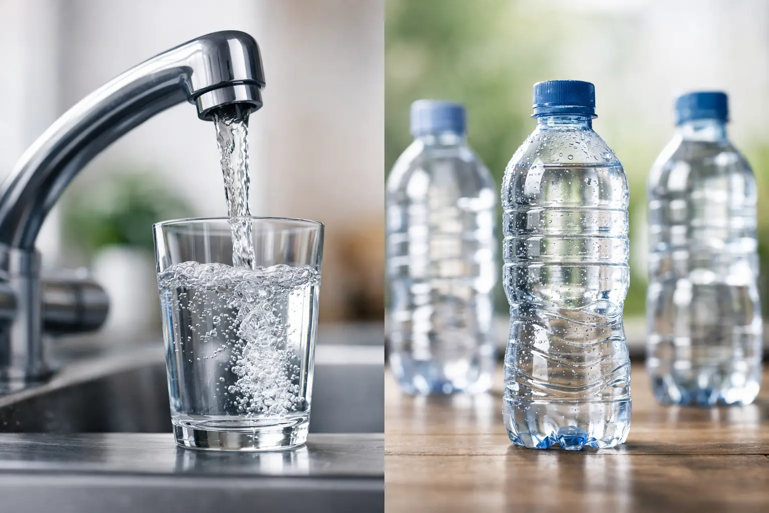 Leitungswasser versus Flaschenwasser