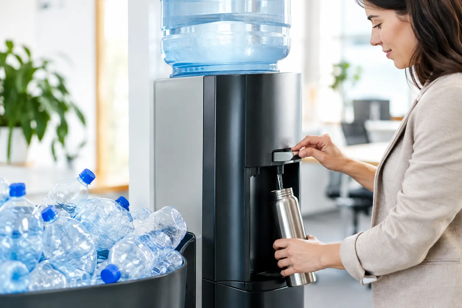 Plastikflaschen durch Wasserspender ersetzen